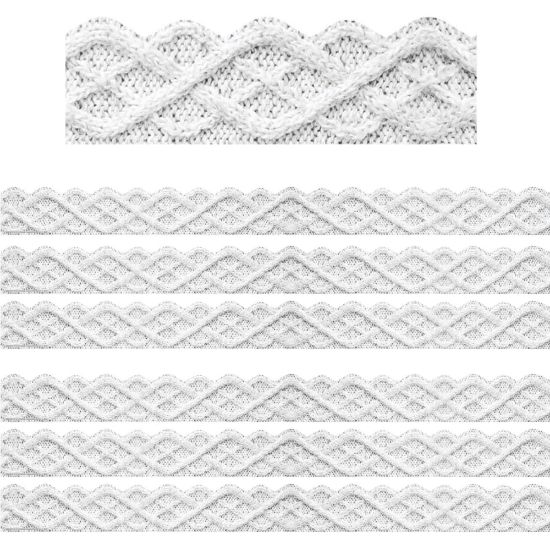 Picture of Eureka School Extra-Wide Deco Trim, A Close-Knit Class Fisherman Cable, 37' Per Pack, Set Of 6 Packs