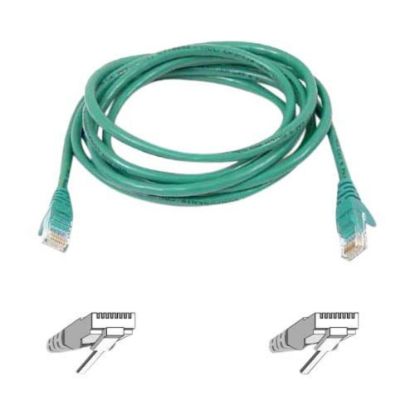 Picture of Belkin 3ft Cat6 Snagless Patch Cable Green - 3 ft Category 6 Network Cable for Network Device, VoIP Device - First End: 1 x RJ-45 Network - Male - Second End: 1 x RJ-45 Network - Male - Patch Cable - Gold Plated Connector - Gold Plated Contact