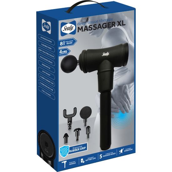 Picture of Sealy SL-HW-MA-103-BK Long Handle Massage Gun, 12inH x 7inW x 3inD, Black