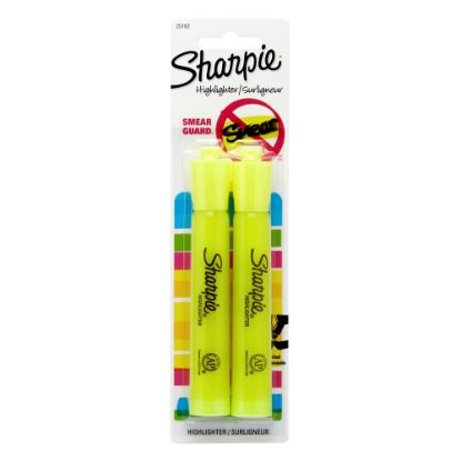 Picture of Sharpie Tank Style Highlighters, Chisel Tip, Fluorescent Yellow, 2 Count