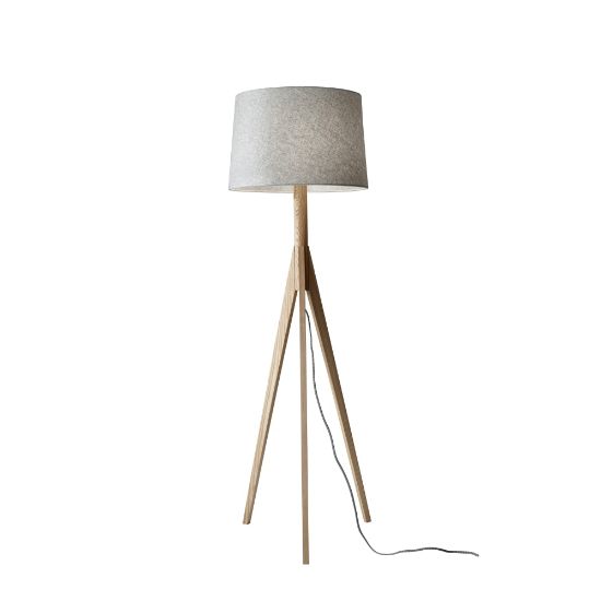 Picture of Adesso Eden Floor Lamp, 59 1/4inH, Gray Shade/Natural Ash Base