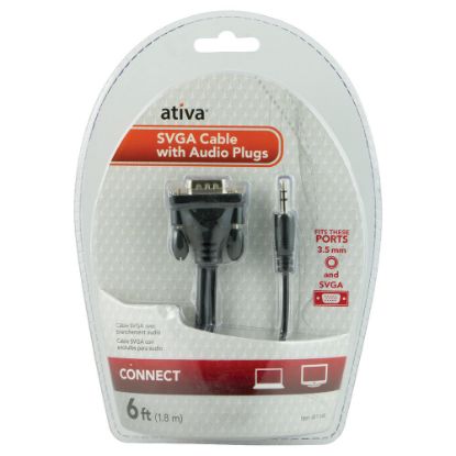 Picture of Ativa 6ft VGA/SVGA Video Cable Plus Audio, Black