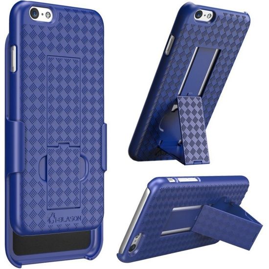 Picture of i-Blason Transformer 55-TRANS-BLUE Carrying Case (Holster) Apple iPhone Smartphone - Blue - Shatter Resistant Interior, Drop Resistant Interior - Textured - Holster, Belt Clip - 1 Pack