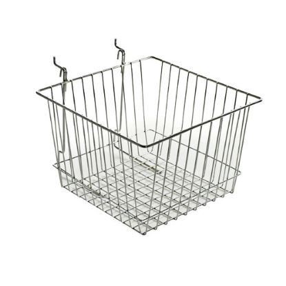 Picture of Azar Displays Chrome Wire Baskets, Small Size, 4 1/4in x 12in x 12in, Silver, Pack Of 2