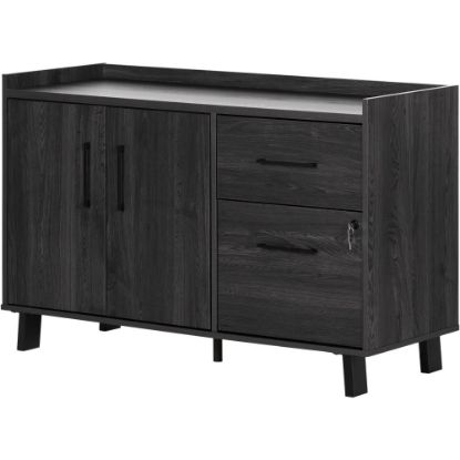 Picture of South Shore Kozack 47-1/2inW x 18-1/4inD Lateral 2-Drawer File Cabinet Credenza, Gray Oak