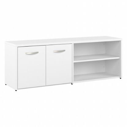 Picture of Bush Business Furniture Studio A Low Storage Cabinet With Doors And Shelves, White, Standard Delivery