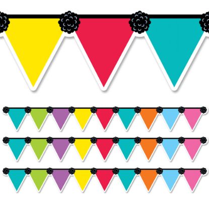 Picture of Creative Teaching Press EZ Borders, Pennant Party, 48' Per Pack, Set Of 3 Packs