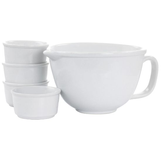 Picture of Gibson Elite Gracious Dining 5-Piece Ramekin And Mixing Bowl Set, White