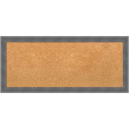 Picture of Amanti Art Dixie Non-Magnetic Cork Bulletin Board, 32in x 14in, Natural, Blue Gray Wood Frame