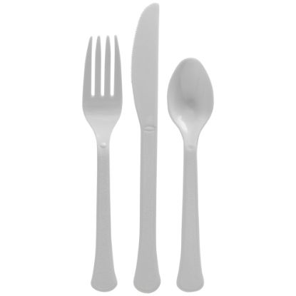 Picture of Amscan Boxed Heavyweight Cutlery Assortment, Silver, 200 Utensils Per Pack, Case Of 2 Packs