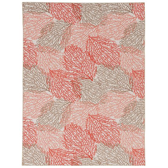 Picture of Linon Washable Area Rug, 5ft x 7ft, Corie Ivory/Coral