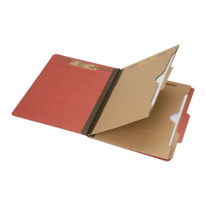 Picture of SKILCRAFT 6-Part 2in Prong Expandable Classification Folders, Letter Size, 30% Recycled, Earth Red, Box Of 10 (AbilityOne 7530-01-600-6979)