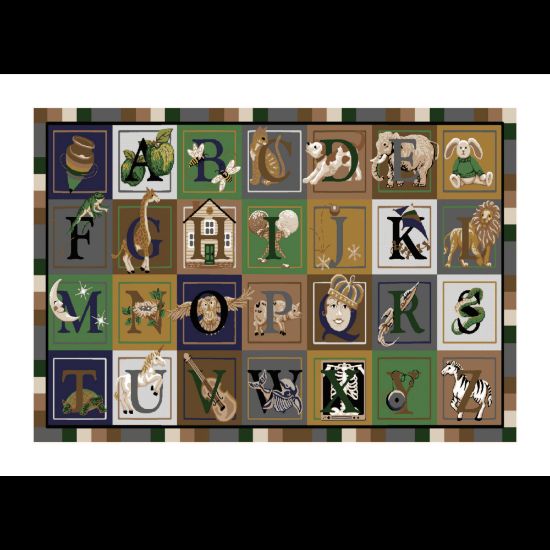 Picture of Flagship Carpets Printed Rug, 7ft6inH x 12ftW, ABC Blocks OMG, Multicolor