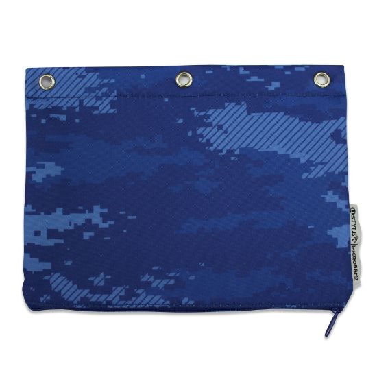 Picture of U Style 3-Ring Pencil Pouch With Microban Antimicrobial Protection, 7 1/2in x 9 3/4in, Blue Camo