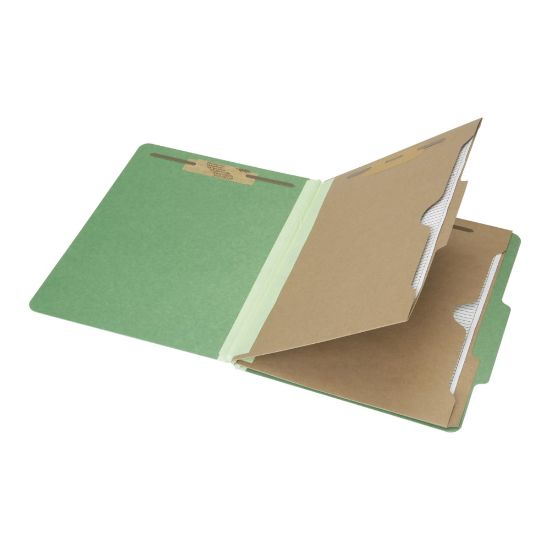 Picture of SKILCRAFT 6-Part 2in Prong Expandable Classification Folders, Letter Size, 30% Recycled, Dark Green, Box Of 10 (AbilityOne 7530-01-600-6983)