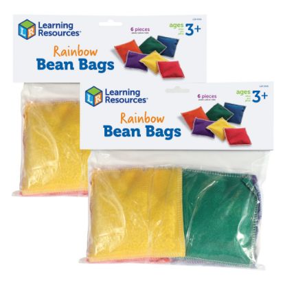 Picture of Learning Resources Bean Bags, 4in x 4in, Rainbow, 6 Bean Bags Per Set, Pack Of 2 Sets