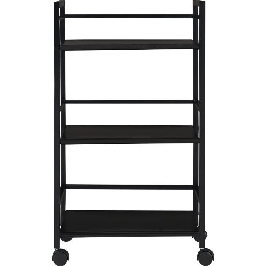 Picture of Ameriwood Home Marshall 3-Shelf Metal Rolling Utility Cart, Black