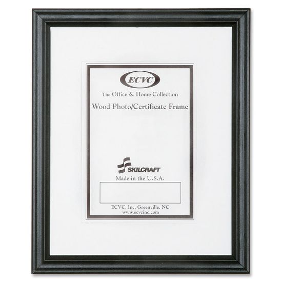 Picture of SKILCRAFT Style A Ready-Made Wood Frames, 8in x 10in, Black, Box Of 12 (AbilityOne 7105-00-052-8690)