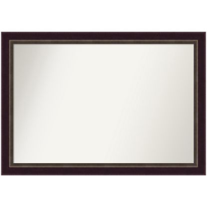 Picture of Amanti Art Non-Beveled Rectangle Wood Framed Bathroom Wall Mirror, 28-1/4in x 40-1/4in, Signore Bronze