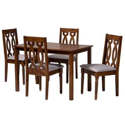 Picture of Baxton Studio Kasia Dining Set, 29-5/16inH x 43-5/16inW x 27-9/16inD, Gray/Walnut