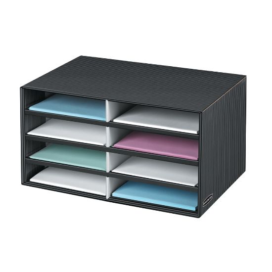 Picture of Bankers Box Literature Sorter, 10 1/4in x 19 1/2in x 12 3/8in, Black/Gray Pinstripe