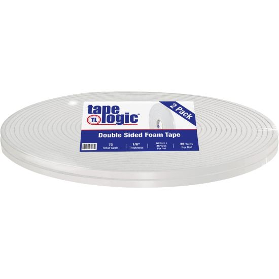 Picture of Tape Logic 5600 Double-Sided Foam Tape, 0.5in x 108ft, White, Case Of 2