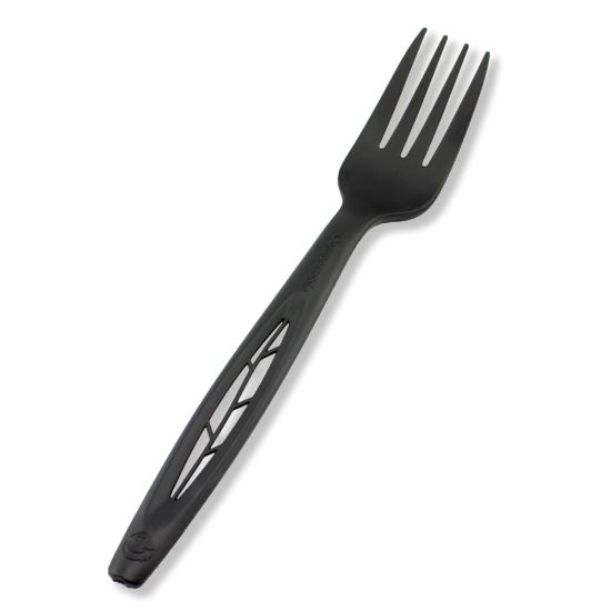 Picture of Stalk Market Compostable Cutlery Forks, Pearlescent Black, Pack Of 1000