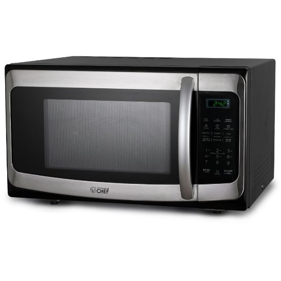 Picture of Commercial Chef 1.1 Cu. Ft. 1000W Countertop Microwave Oven, Silver/Black