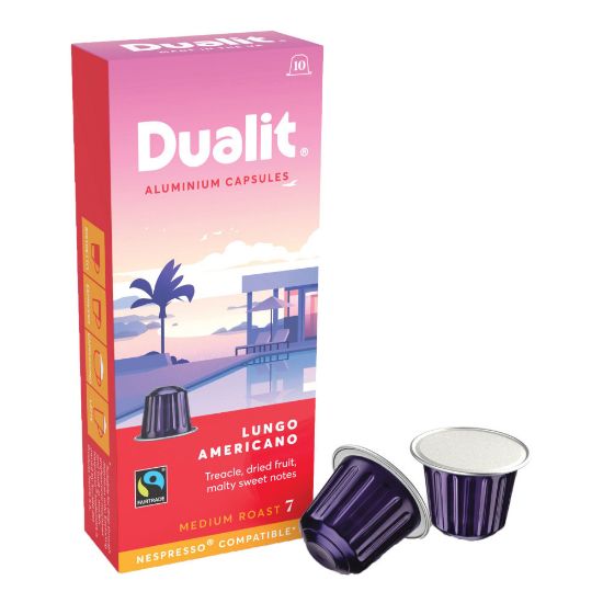 Picture of Dualit and Nespresso Compatible Aluminum Coffee NX Freshpacks, Lungo Americano Espresso, Carton Of 100