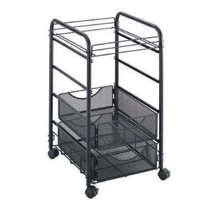 Picture of Safco Onyx Mesh Cart, 27inH x 15 3/4inW x 17inD, Black