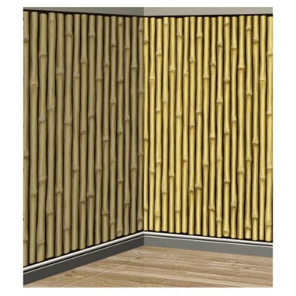 Picture of Amscan Summer Luau Bamboo Scene Setter Room Roll, 48in x 480in, Brown