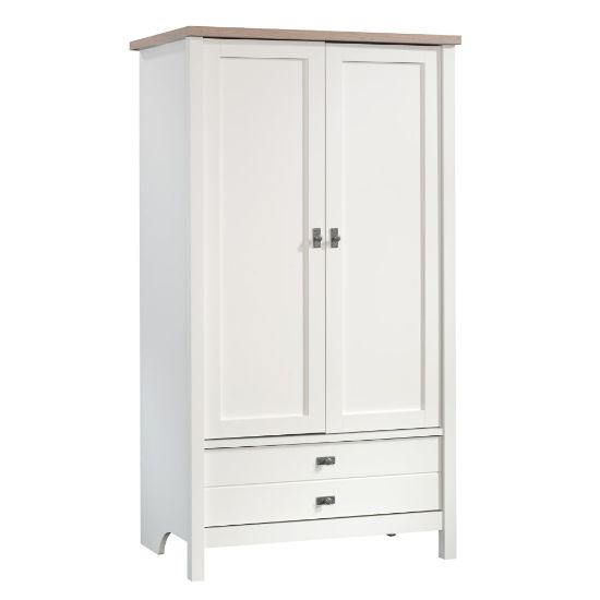 Picture of Sauder Cottage Road Storage Armoire, 1 Adjustable And 1 Fixed Shelf, Soft White