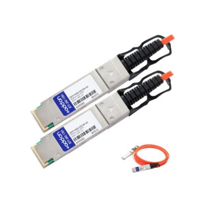 Picture of AddOn 3m Cisco Compatible QSFP+ AOC - 40GBase direct attach cable - QSFP+ (M) to QSFP+ (M) - 3 m - fiber optic - active