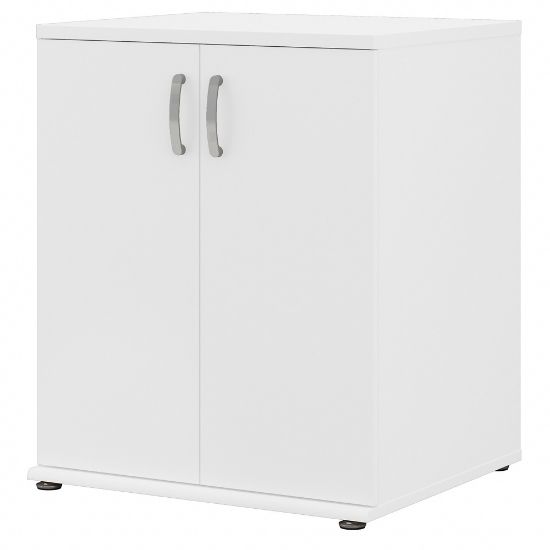 Picture of Bush Business Furniture Universal Floor Storage Cabinet With Doors And Shelves, White, Standard Delivery