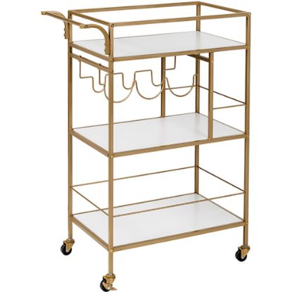 Picture of Honey Can Do 3-Tier 13in Rolling Bar Cart, Gold