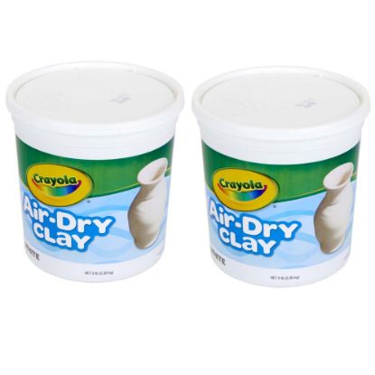 Picture of Crayola Air-Dry Clay, 5 Lb, White, Pack of 2 Tubs