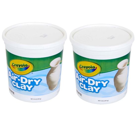 Picture of Crayola Air-Dry Clay, 5 Lb, White, Pack of 2 Tubs