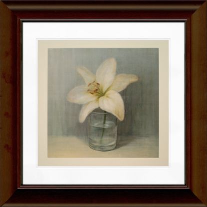 Picture of Timeless Frames Katrina Framed Floral Artwork, 12in x 12in, Brown, Single White Lily