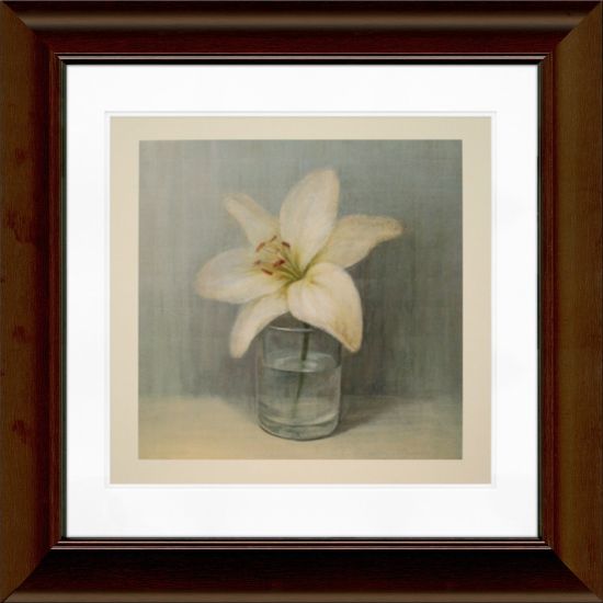 Picture of Timeless Frames Katrina Framed Floral Artwork, 12in x 12in, Brown, Single White Lily