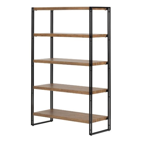 Picture of South Shore Gimetri 5-Shelf 39-1/2inW Storage Unit, Rustic Bamboo