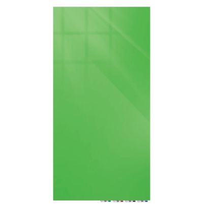 Picture of Ghent Aria Low-Profile Magnetic Glass Whiteboard, 96in x 48in, Green