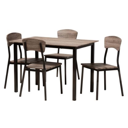 Picture of Baxton Studio Marcus Dining Set, 29-1/2inH x 43-5/16inW x 27-5/8inD, Black/Oak Brown