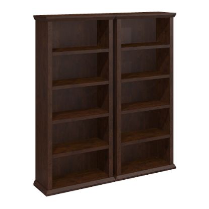 Picture of Bush Business Furniture Yorktown 67inH 5-Shelf Bookcases, Antique Cherry, Set Of 2 Bookcases, Standard Delivery