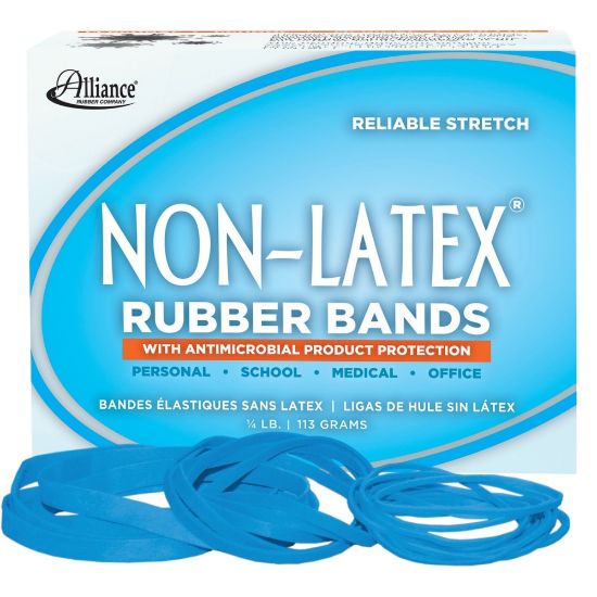 Picture of Alliance Rubber Bands With Antimicrobial Protection, Assorted Sizes, Cyan Blue