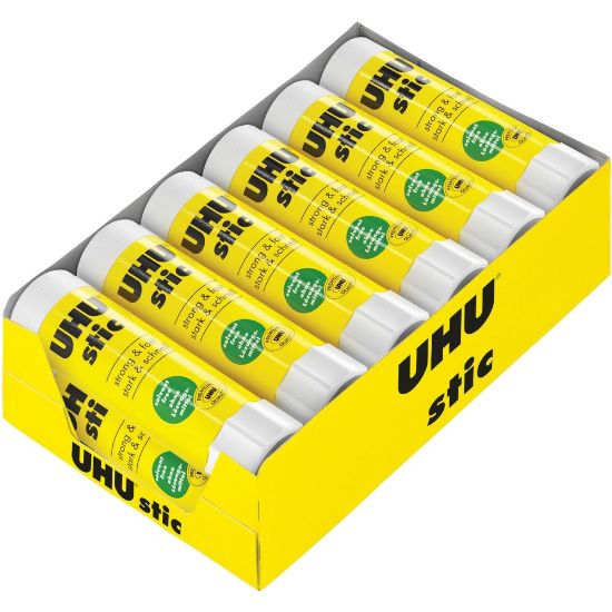 Picture of Saunders UHU stic Washable Glue Stick - 1.41 oz - 12 / Box - White