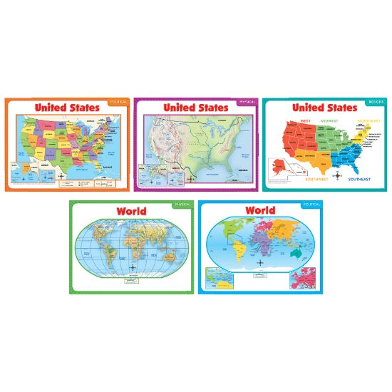 Picture of Scholastic Teachers Friend Teaching Maps Bulletin Board Set, Pre-K - Grade 5