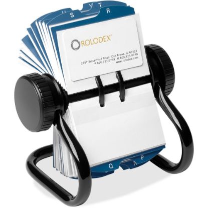 Picture of Rolodex Rotary A-Z Index Business Card Files - 400 Card Capacity - For 2.25in x 4in Size Card - 24 Index Guide - Black