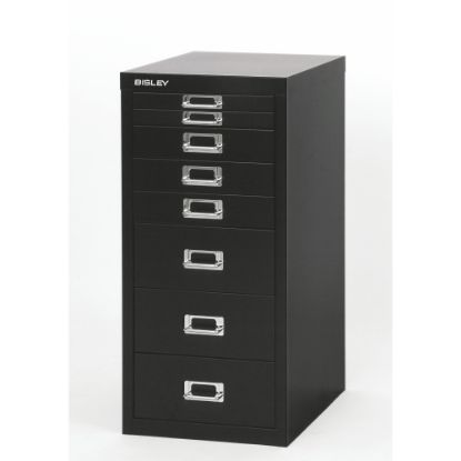 Picture of Bisley 15inD Vertical 8-Drawer Under-Desk File Cabinet, Black