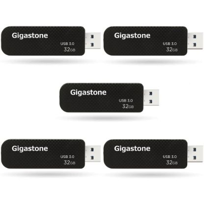 Picture of Dane-Elec Gigastone USB 3.0 Flash Drives, 32GB, Black, Set Of 5 Flash Drives