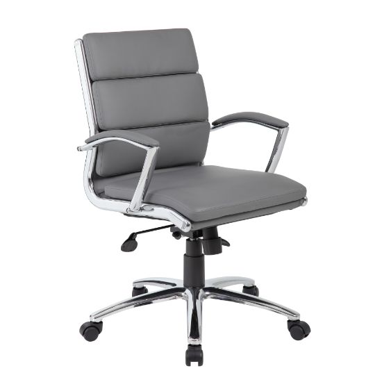 Picture of Boss Office Products CaressoftPlus Mid-Back Chair, Gray/Black